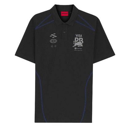Black - Front - Hugo Mens Visa Cash App Racing Bulls F1 Polo Shirt