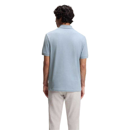 Blue - Back - Boss Mens Logo Quarter Zip Polo Shirt