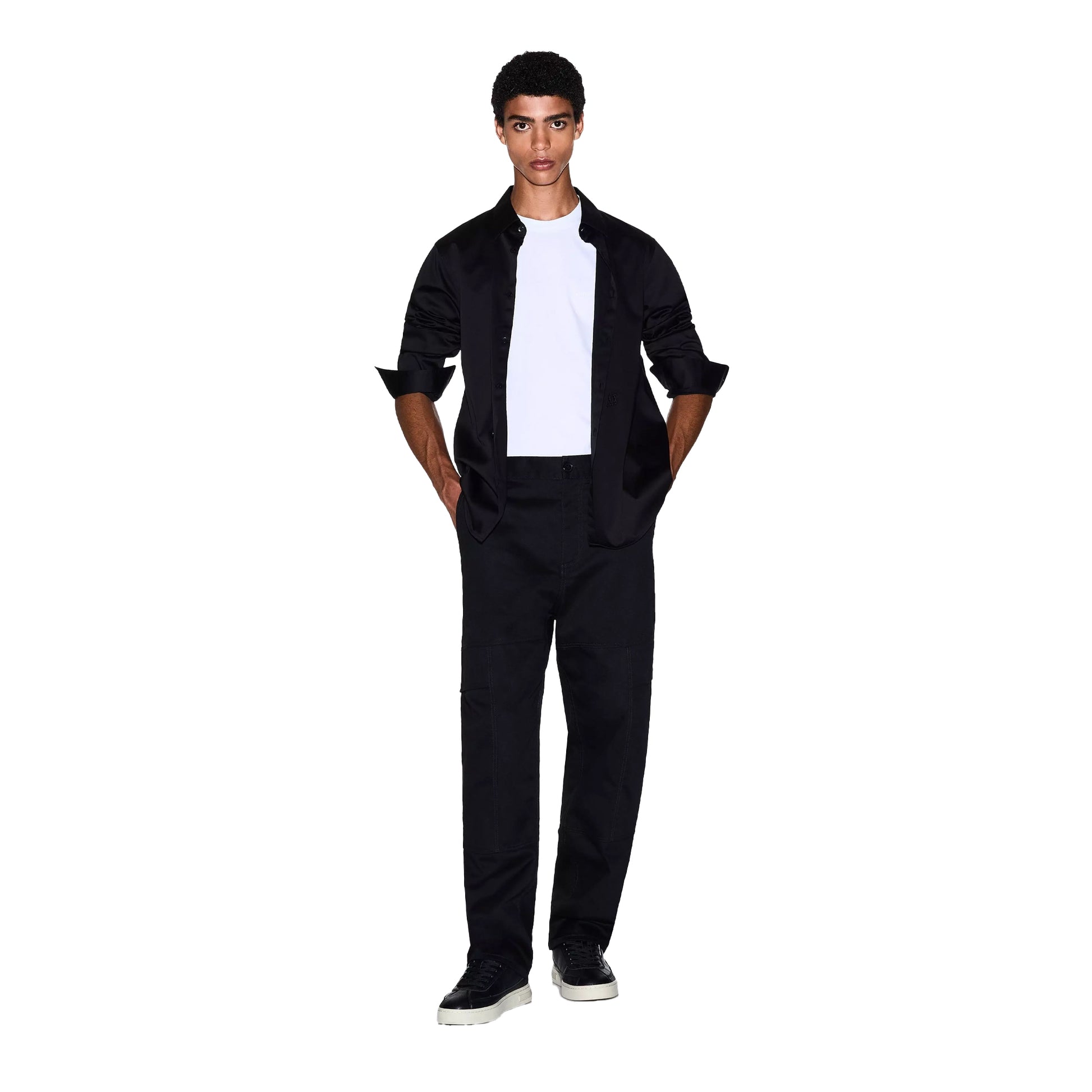 White - Lifestyle - Armani Exchange Mens Plain Cotton T-Shirt