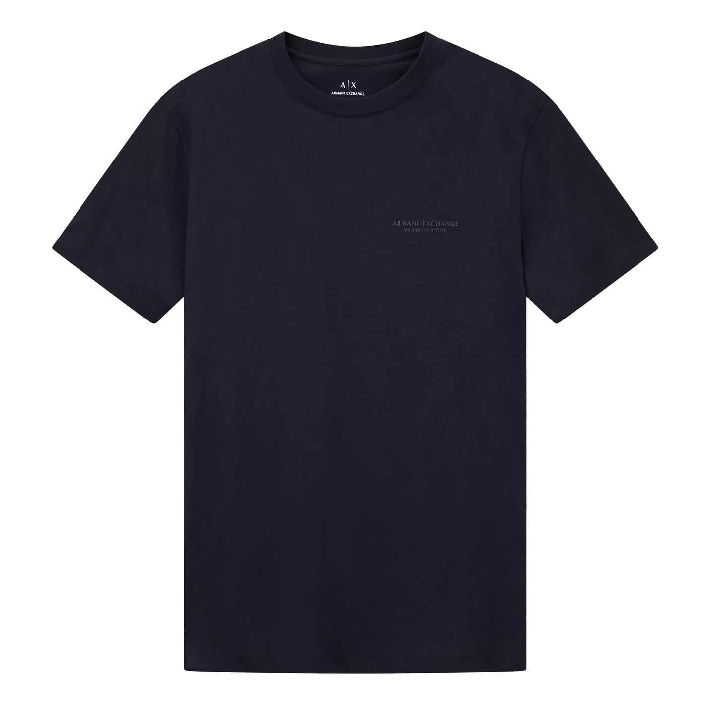 Navy - Front - Armani Exchange Mens Plain Cotton T-Shirt