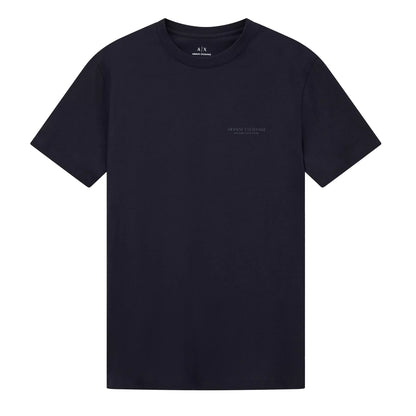 Navy - Front - Armani Exchange Mens Plain Cotton T-Shirt