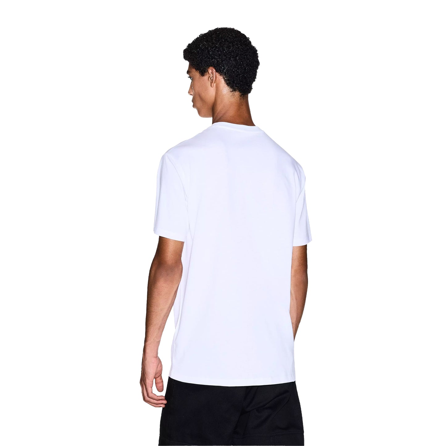 White - Back - Armani Exchange Mens Plain Cotton T-Shirt