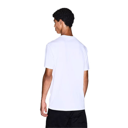 White - Back - Armani Exchange Mens Plain Cotton T-Shirt