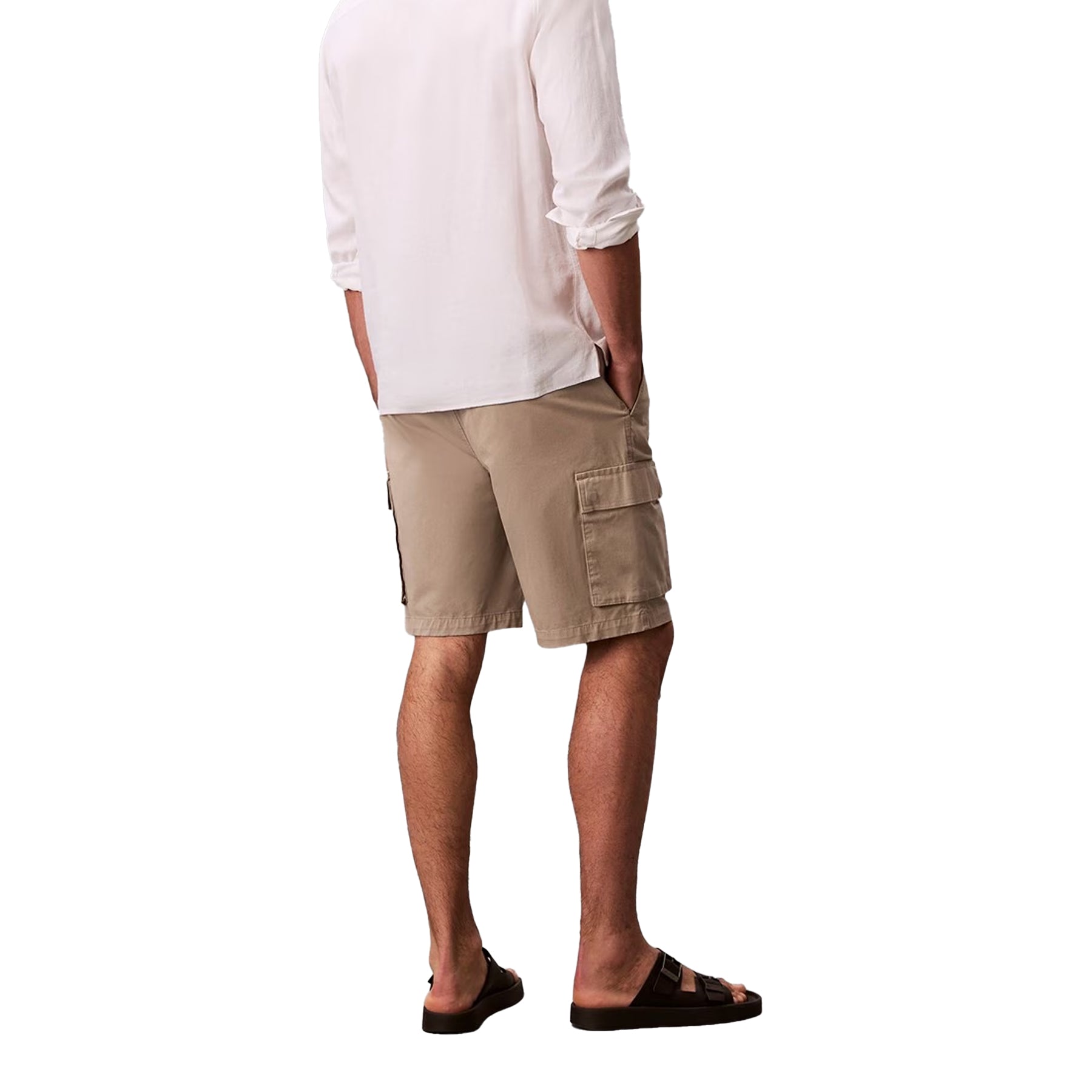Vintage Khaki - Back - Calvin Klein Mens Cargo Shorts