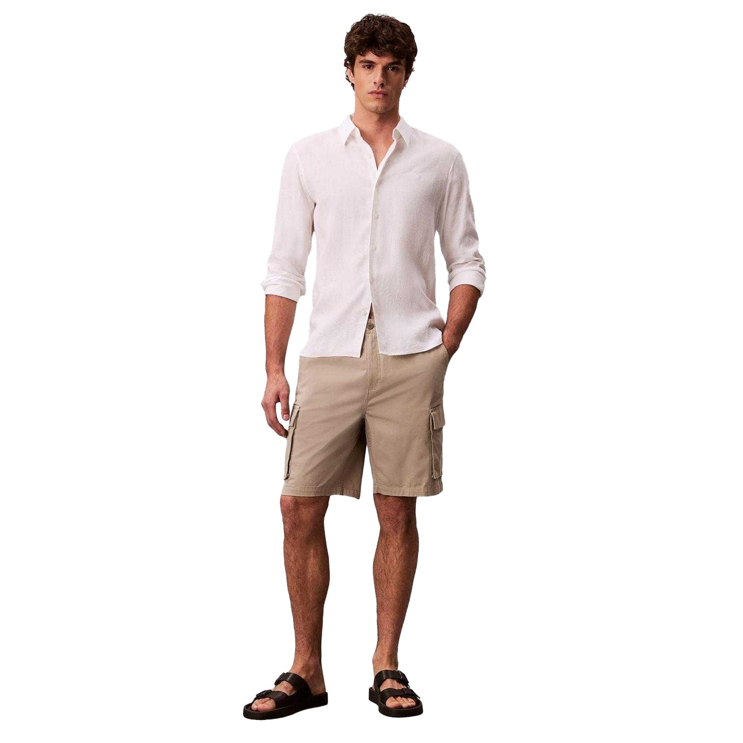 Vintage Khaki - Pack Shot - Calvin Klein Mens Cargo Shorts