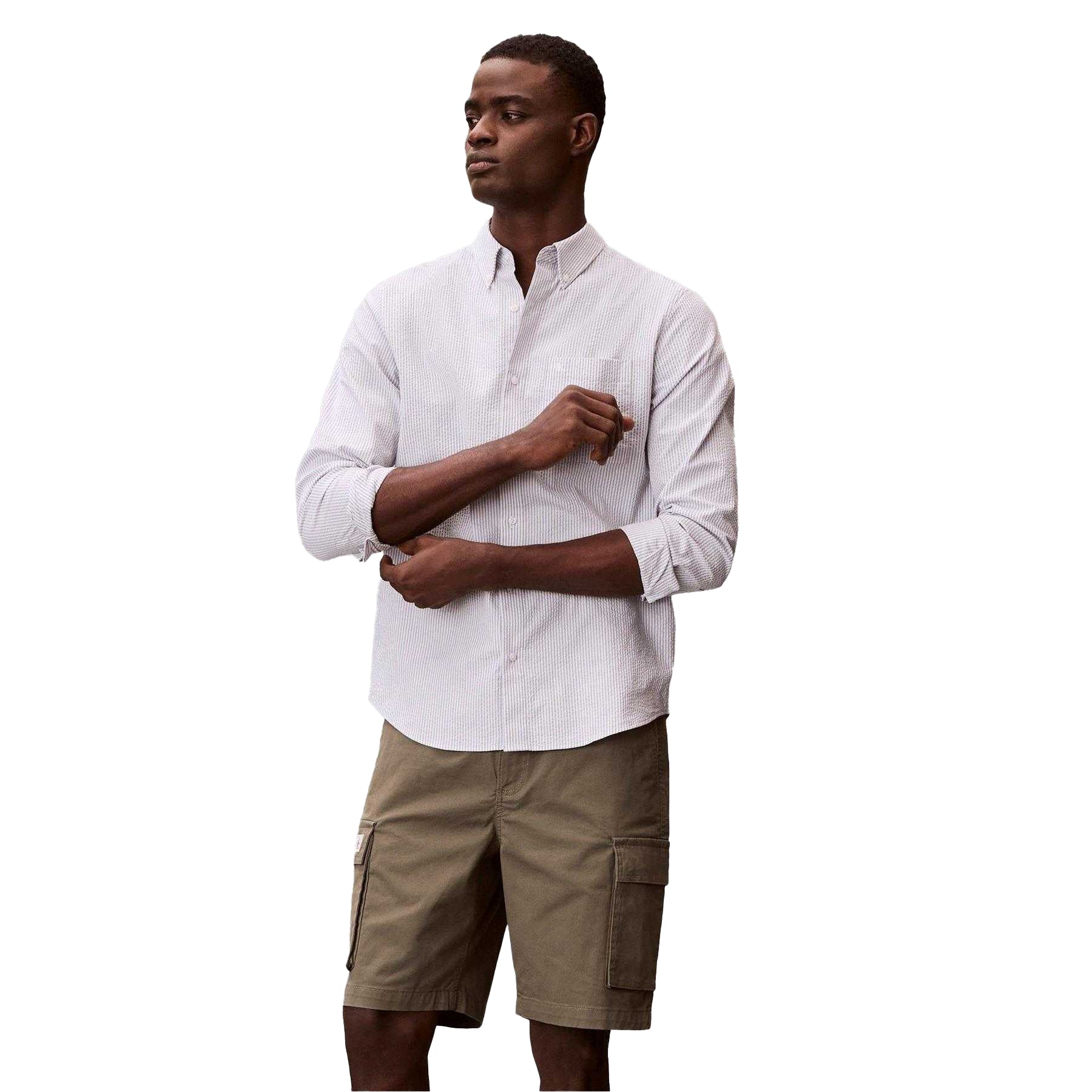 Dusty Olive - Back - Calvin Klein Mens Cargo Shorts
