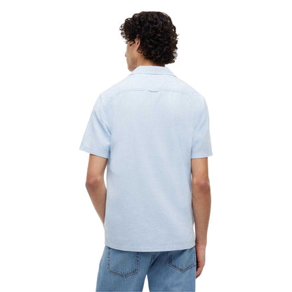 Sweet Blue - Back - Tommy Jeans Mens Linen Short-Sleeved Shirt