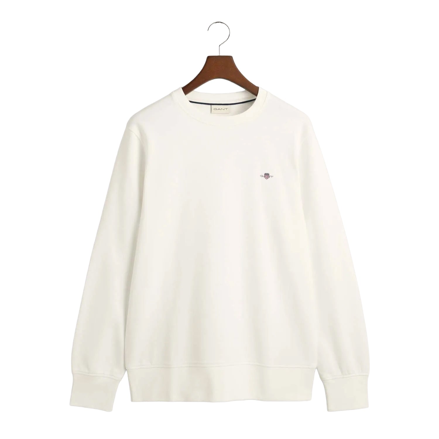 White - Front - Gant Unisex Adult Archive Shield Embroidered Crew Neck Sweatshirt