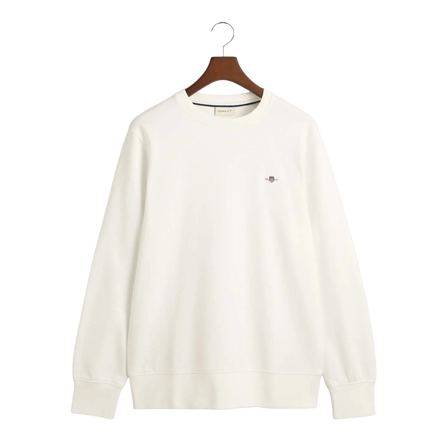 White - Front - Gant Unisex Adult Archive Shield Embroidered Crew Neck Sweatshirt