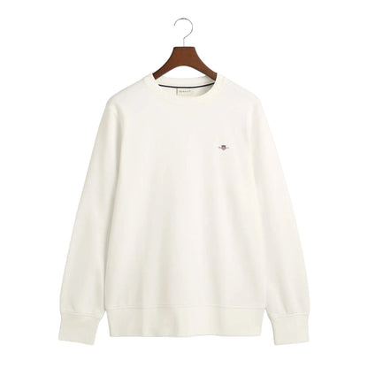 White - Front - Gant Unisex Adult Archive Shield Embroidered Crew Neck Sweatshirt