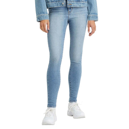 Light Blue - Side - Levis Womens-Ladies Rise Super Skinny Jeans