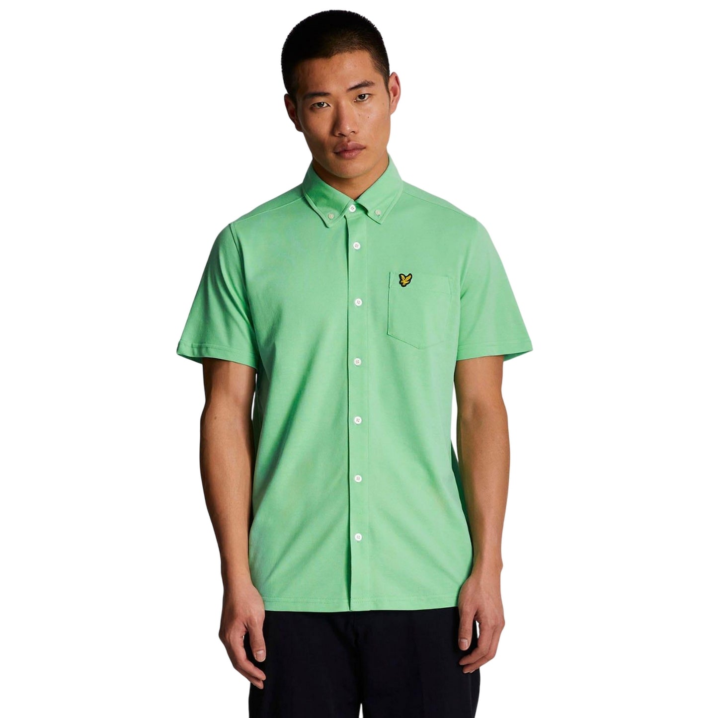 Green - Lifestyle - Lyle & Scott Mens Pique Short-Sleeved Shirt