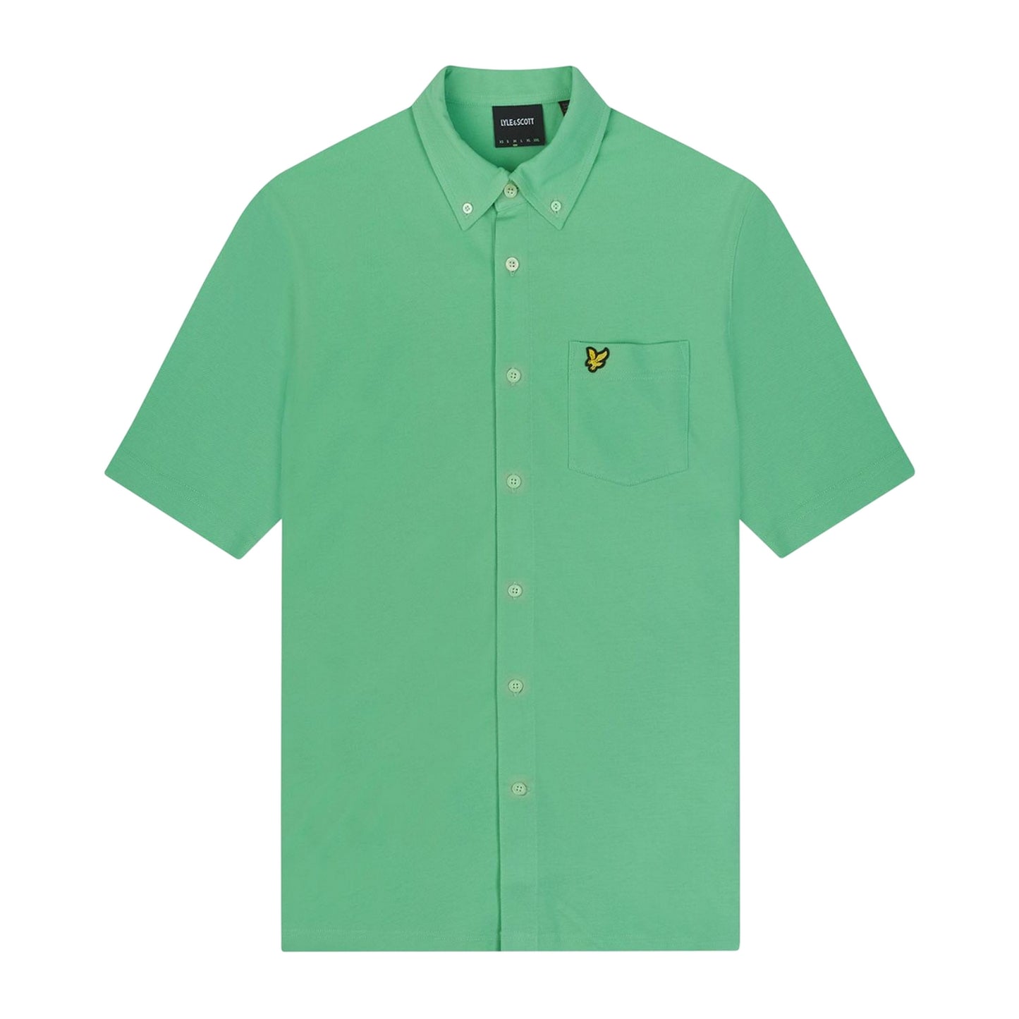Green - Front - Lyle & Scott Mens Pique Short-Sleeved Shirt