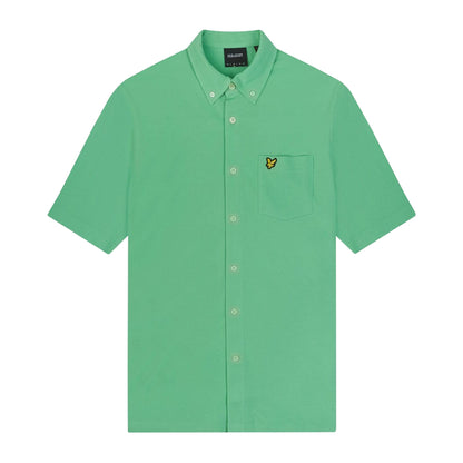 Green - Front - Lyle & Scott Mens Pique Short-Sleeved Shirt
