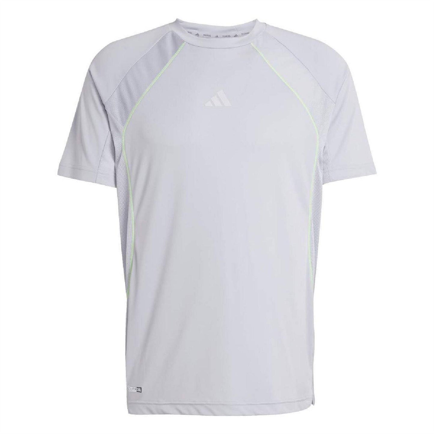 Silver - Front - Adidas Mens Logo Climacool T-Shirt