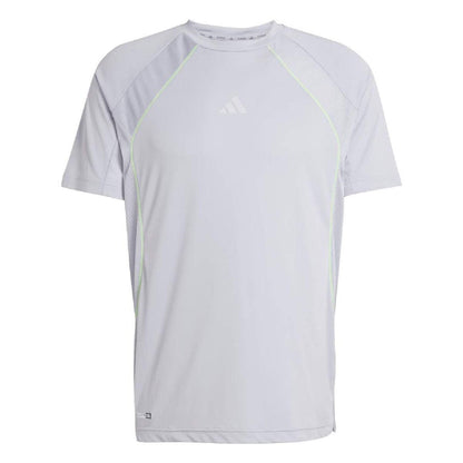 Silver - Front - Adidas Mens Logo Climacool T-Shirt