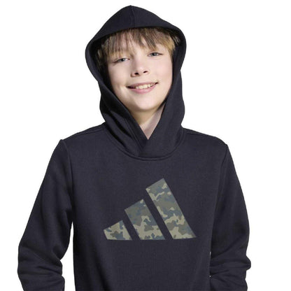 Black - Side - Adidas Childrens-Kids Camo Logo Hoodie