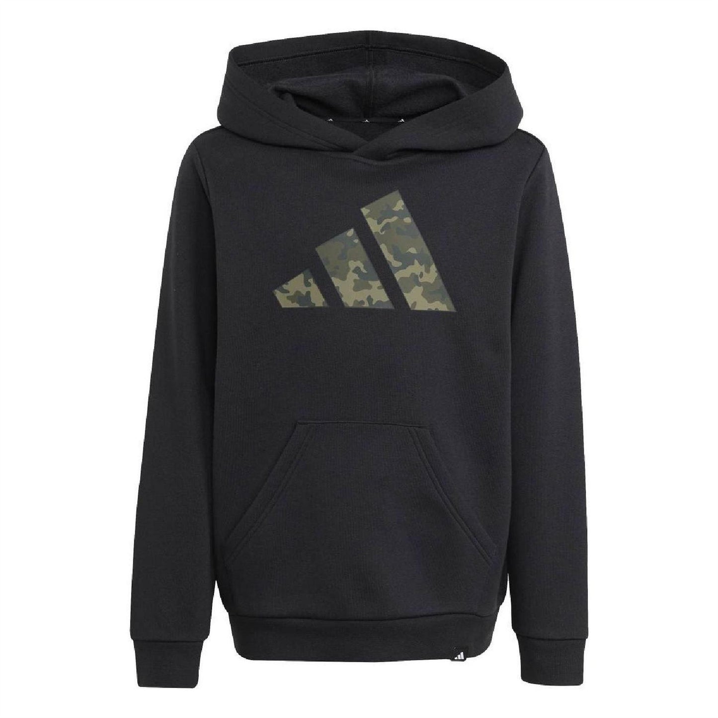 Black - Front - Adidas Childrens-Kids Camo Logo Hoodie