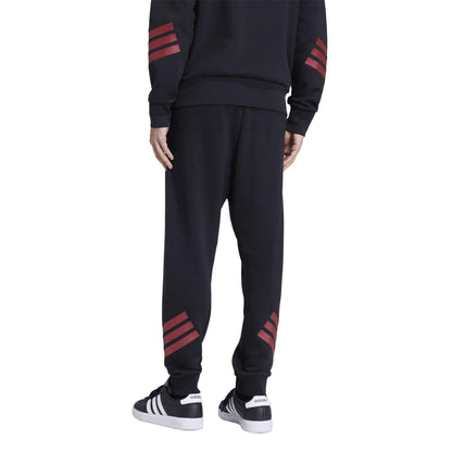 Black - Back - Adidas Mens 3 Stripes Tapered Slim Running Jogging Bottoms