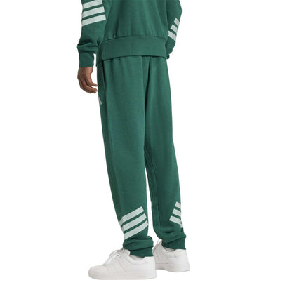 Collegiate Green - Back - Adidas Mens 3 Stripes Tapered Slim Running Jogging Bottoms