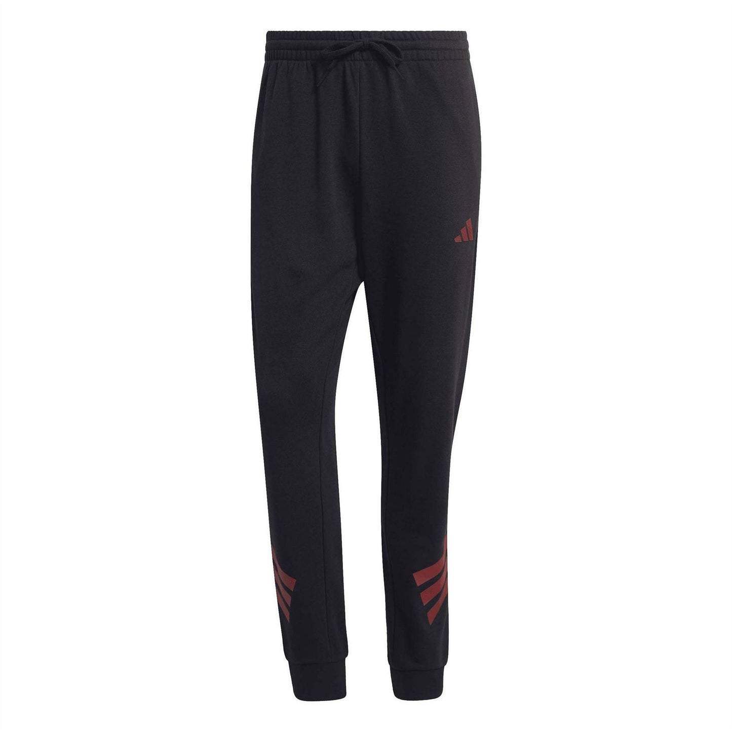 Black - Front - Adidas Mens 3 Stripes Tapered Slim Running Jogging Bottoms