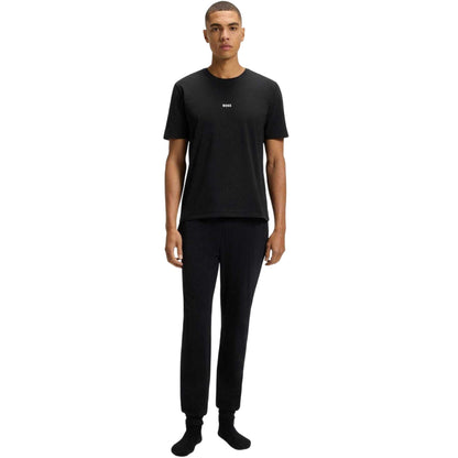Black - Pack Shot - Boss Mens Logo Polycotton Regular T-Shirt