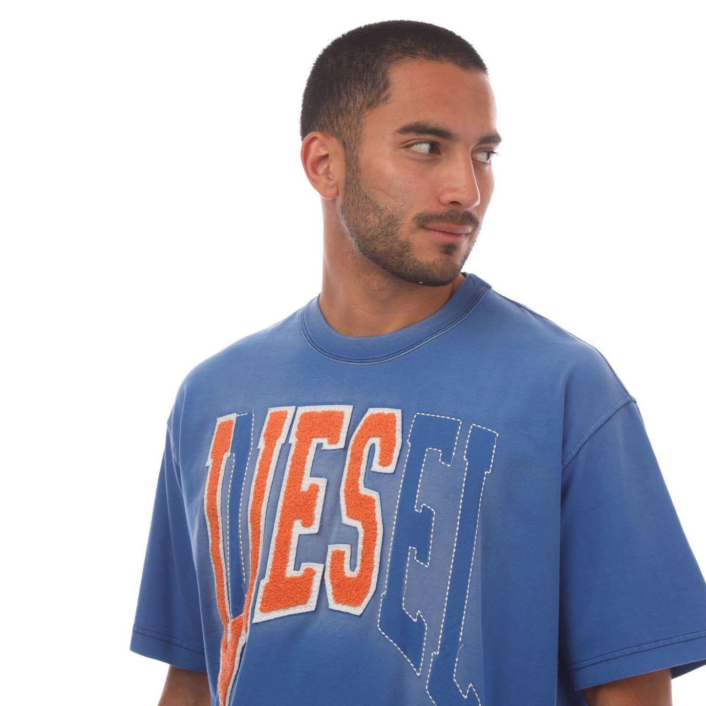 Blue-Orange - Side - Diesel Womens-Ladies T-Wash-N T-Shirt