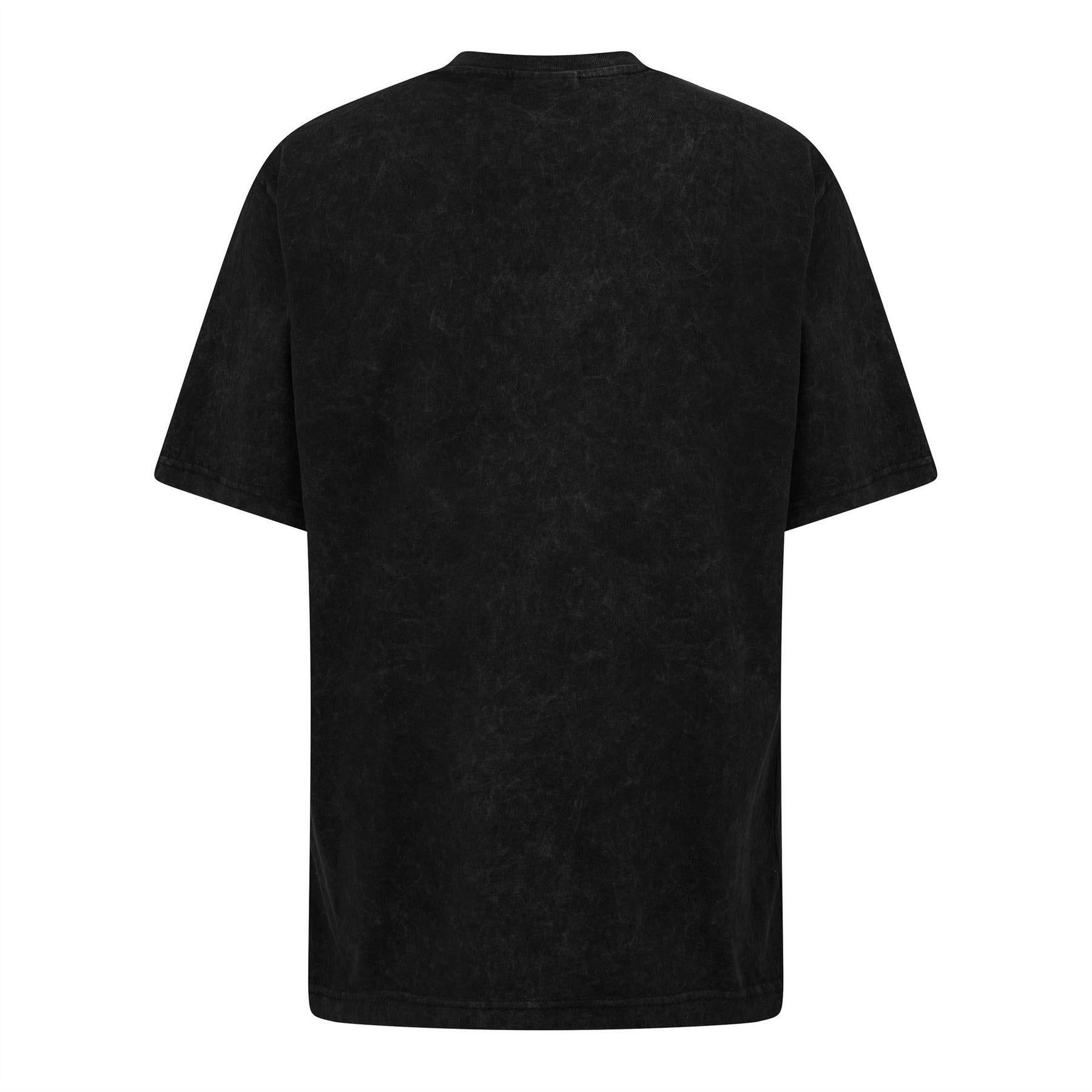 Black - Back - Daily Paper Mens Washed Out Logo T-Shirt
