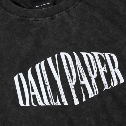 Black - Side - Daily Paper Mens Washed Out Logo T-Shirt