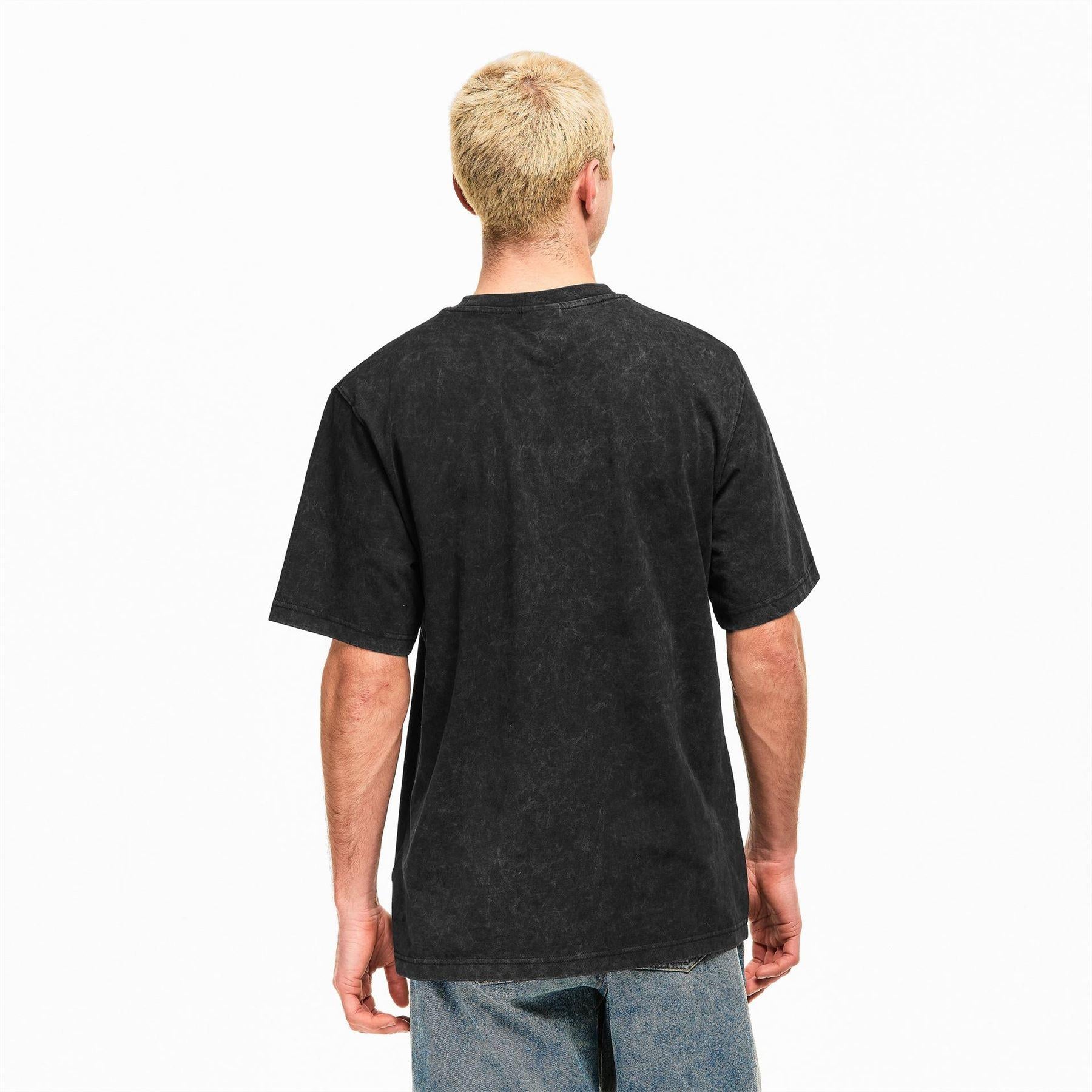Black - Pack Shot - Daily Paper Mens Washed Out Logo T-Shirt