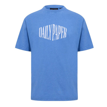 Quiet Blue - Front - Daily Paper Mens Washed Out Logo T-Shirt
