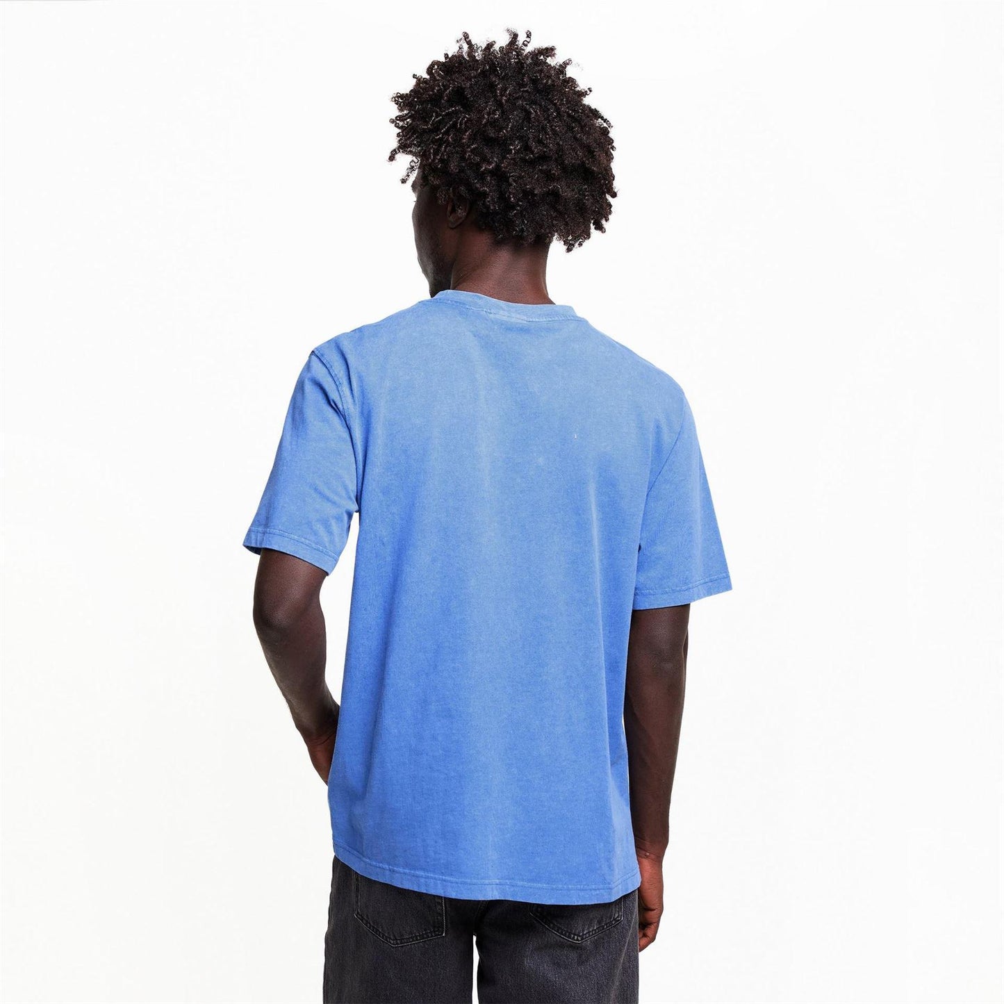 Quiet Blue - Pack Shot - Daily Paper Mens Washed Out Logo T-Shirt