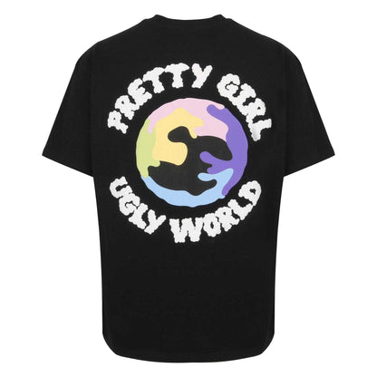 Black - Back - Pretty Boy Ugly World Womens-Ladies Graphic Print Short-Sleeved T-Shirt