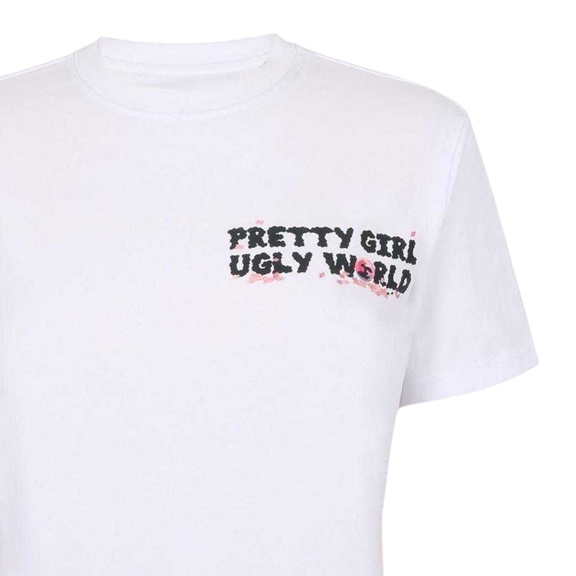 White-Pink - Back - Pretty Boy Ugly World Womens-Ladies Graphic Print Short-Sleeved T-Shirt