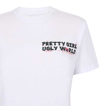 White-Pink - Back - Pretty Boy Ugly World Womens-Ladies Graphic Print Short-Sleeved T-Shirt