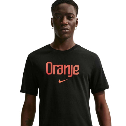 Black - Side - Nike Mens Team Netherlands FC Short-Sleeved T-Shirt