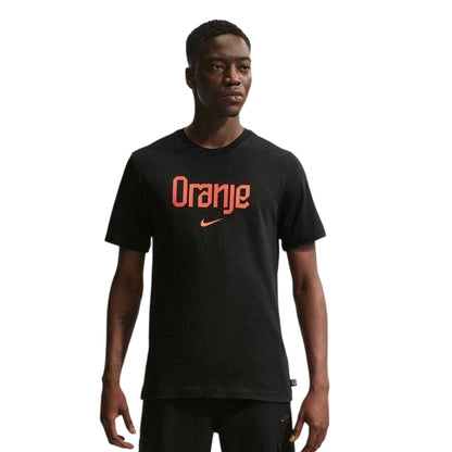 Black - Front - Nike Mens Team Netherlands FC Short-Sleeved T-Shirt