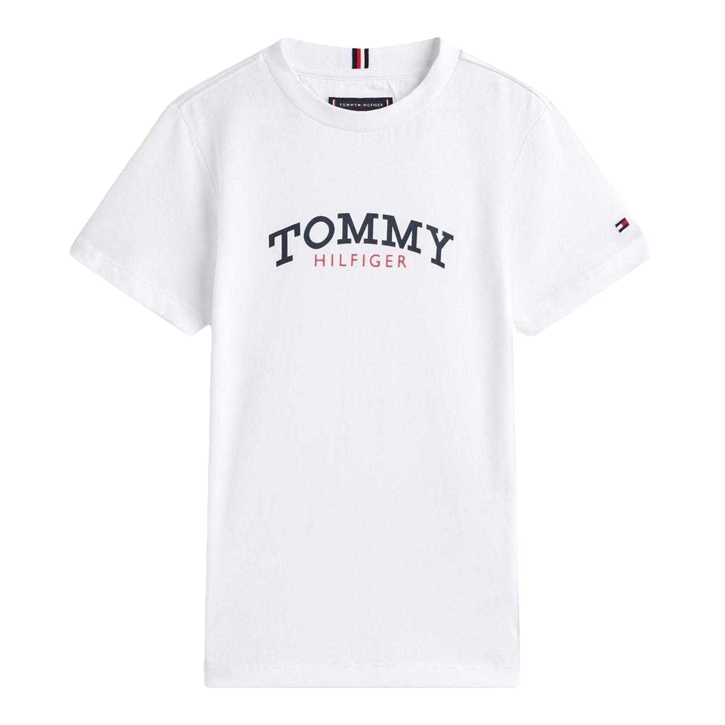 White - Front - Tommy Hilfiger Childrens-Kids Monogram Cotton T-Shirt