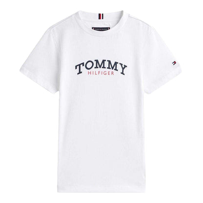 White - Front - Tommy Hilfiger Childrens-Kids Monogram Cotton T-Shirt