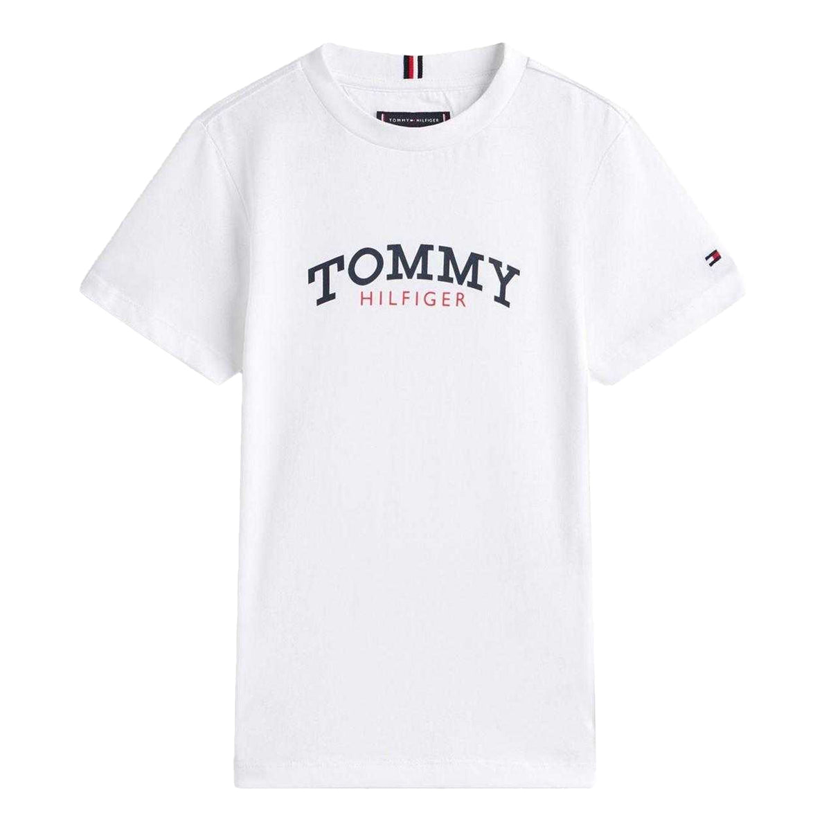 White - Front - Tommy Hilfiger Childrens-Kids Monogram Cotton T-Shirt