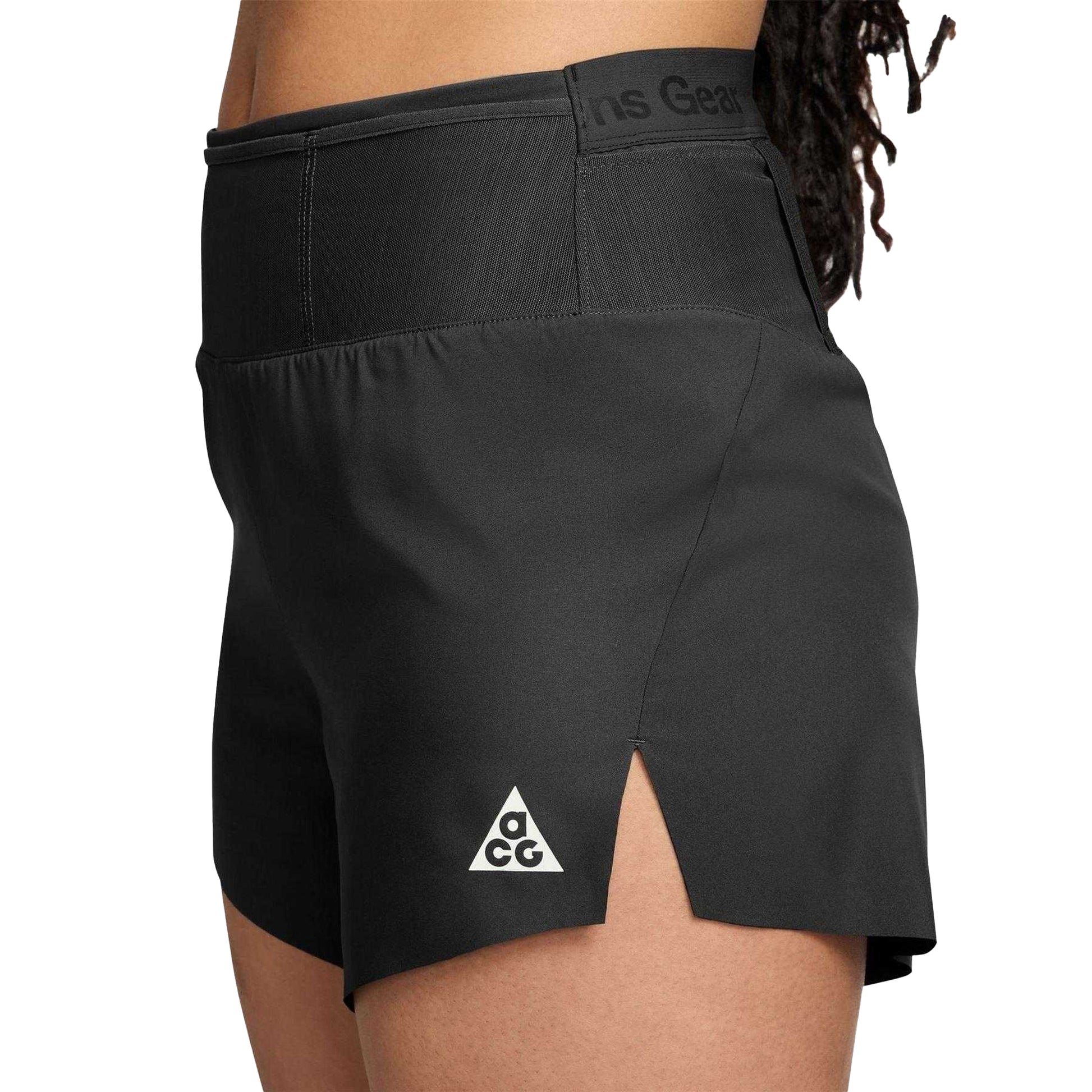 Black-White - Side - Nike Womens-Ladies ACG Athletic Running Shorts