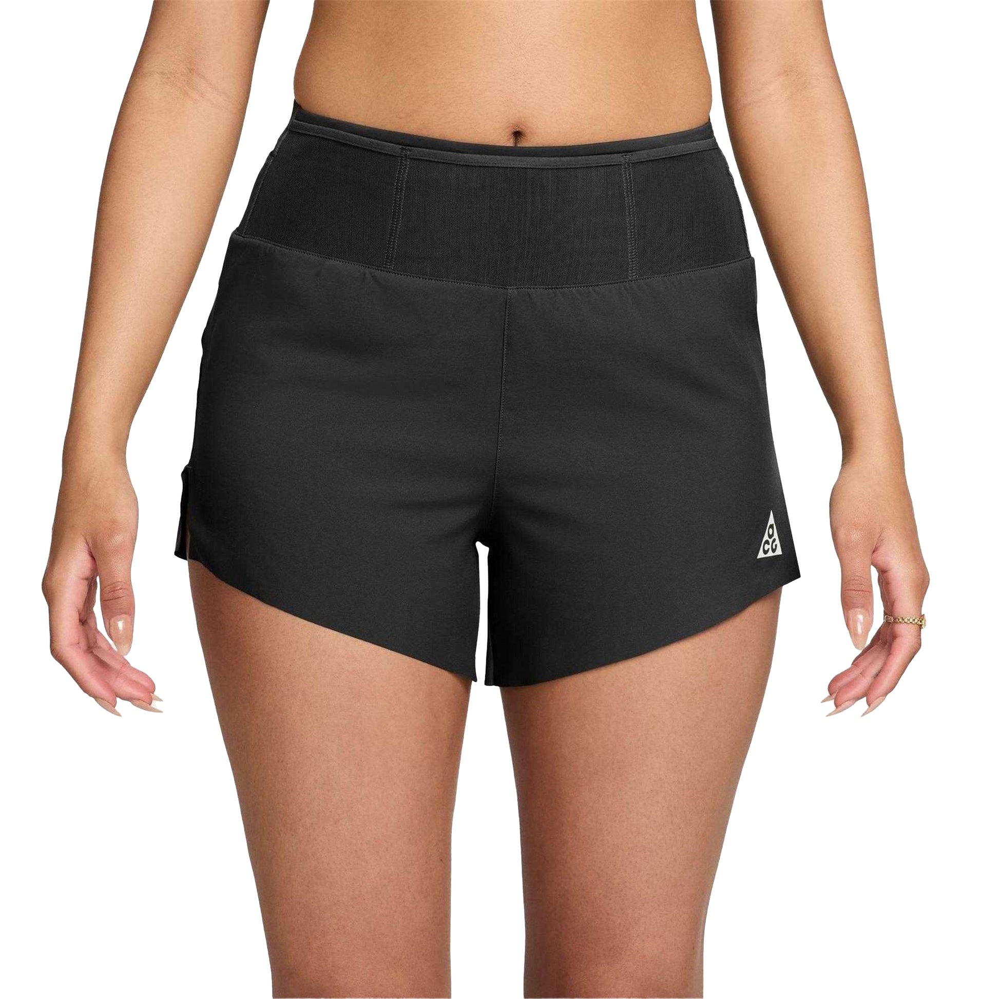 Black-White - Front - Nike Womens-Ladies ACG Athletic Running Shorts