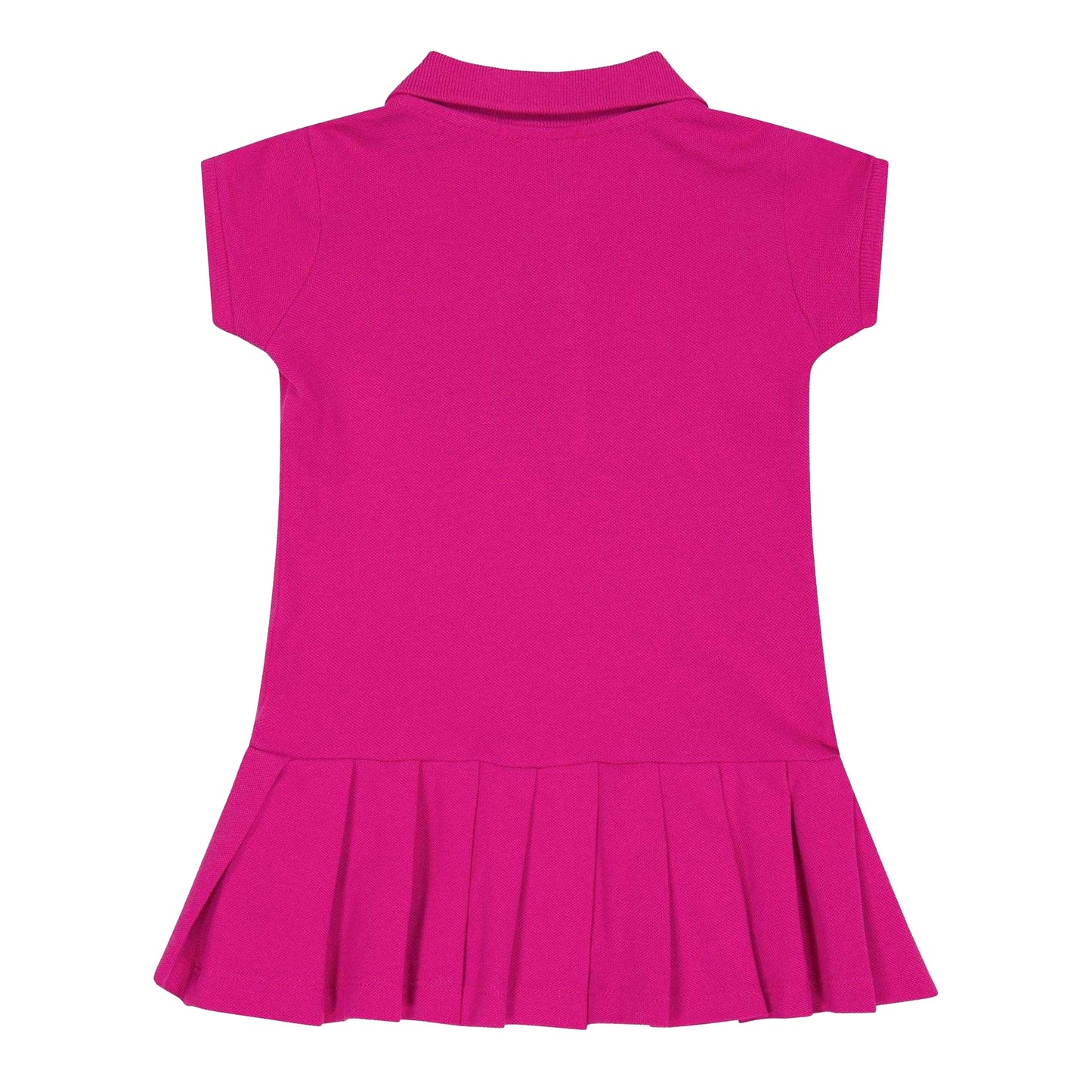 Pink - Back - Ralph Lauren Girls Mini Polo Shirt Dress