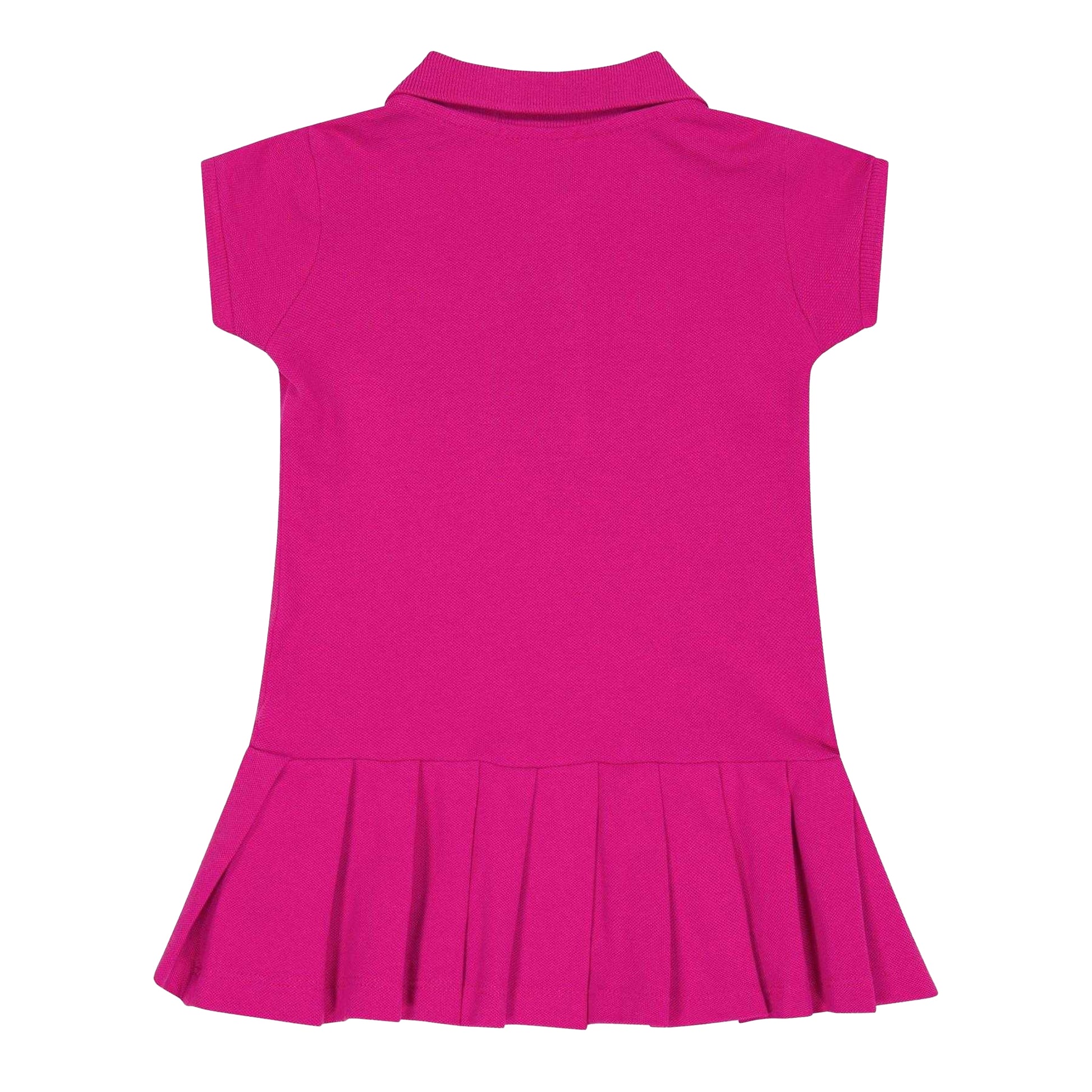Pink - Back - Ralph Lauren Girls Mini Polo Shirt Dress