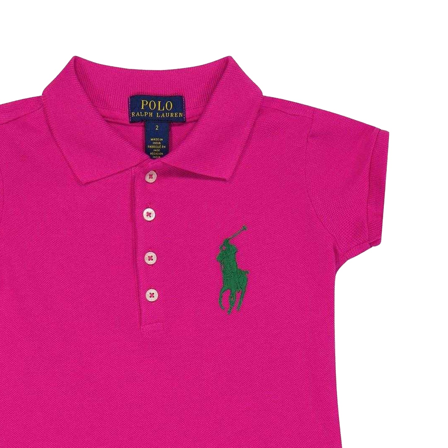 Pink - Side - Ralph Lauren Girls Mini Polo Shirt Dress