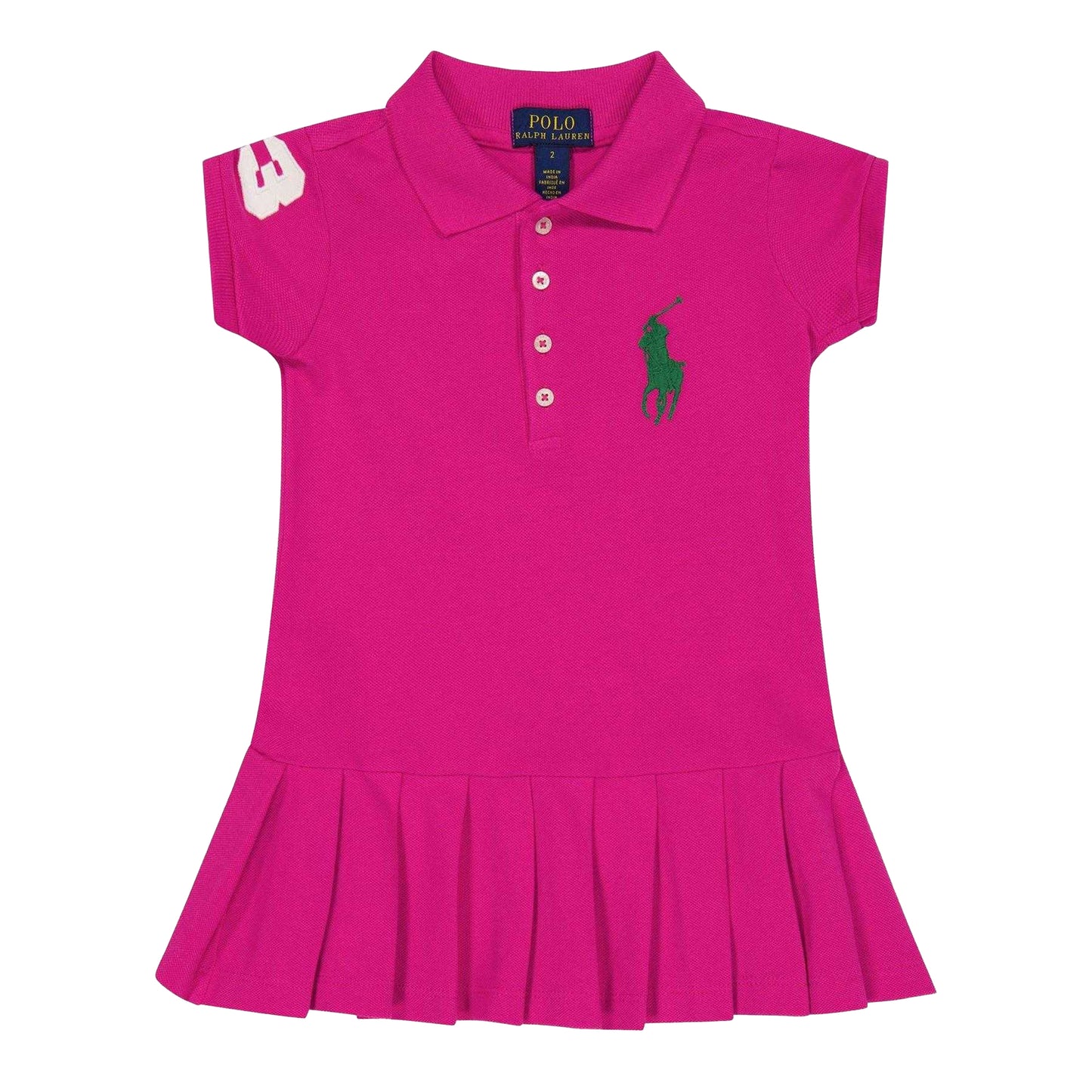 Pink - Front - Ralph Lauren Girls Mini Polo Shirt Dress