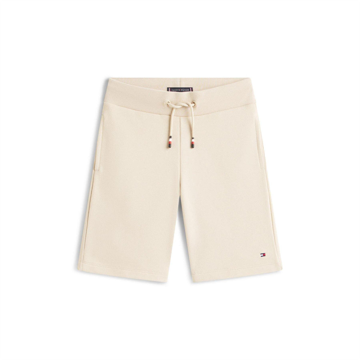 Beige - Side - Tommy Hilfiger Childrens-Kids Short-Sleeved T-Shirt & Shorts Set