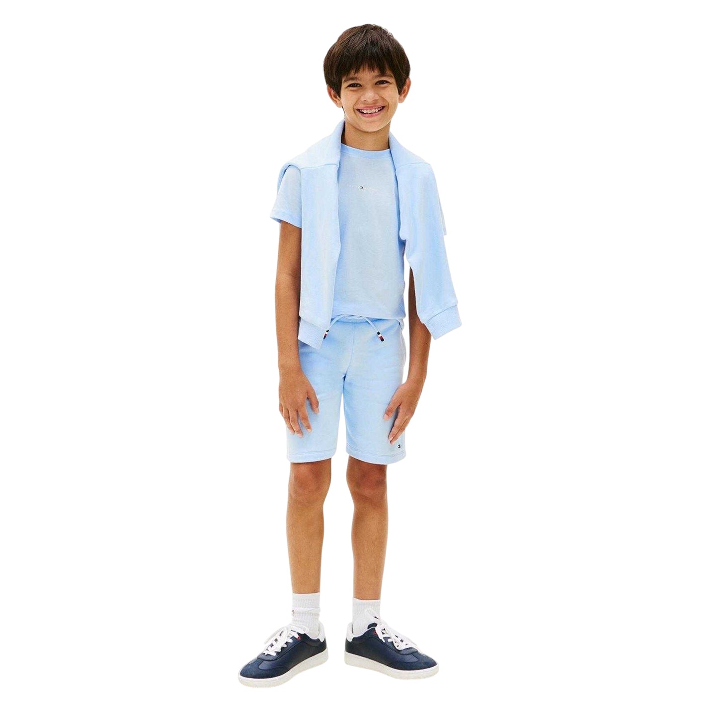Sweet Blue - Front - Tommy Hilfiger Childrens-Kids Short-Sleeved T-Shirt & Shorts Set