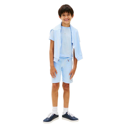 Sweet Blue - Front - Tommy Hilfiger Childrens-Kids Short-Sleeved T-Shirt & Shorts Set