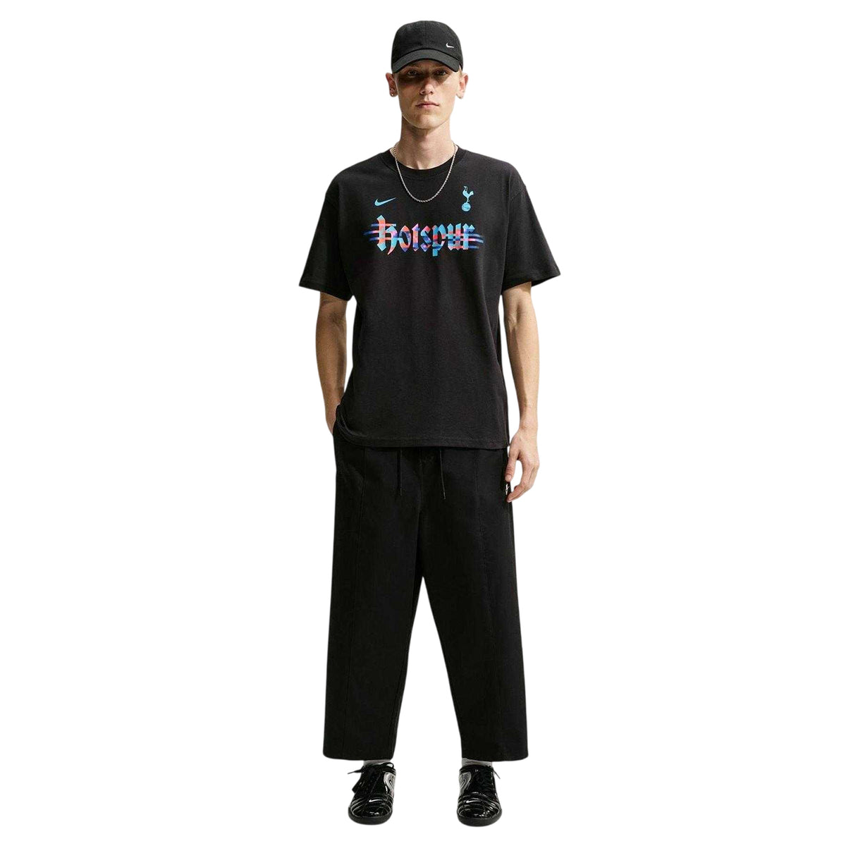 Black-White - Side - Nike Mens Wordmark Tottenham Hotspur FC T-Shirt